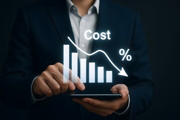 business concept of reducing expenses and improving financial efficiency.