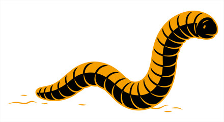 animated compost worm slithering a graphic representation of earthworms in soil ideal for educational materials and illustrating decomposition processes in nature