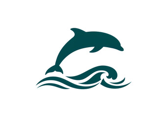 Fototapeta premium Majestic Dolphins Leaping: Ocean Wildlife Silhouette isolated on transparent background