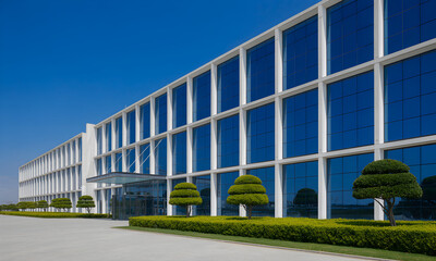 Modern Office Building Facade on a Sunny Day