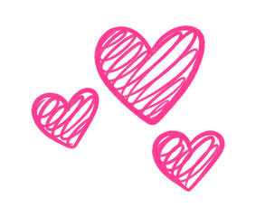 hand Drawn Pink Heart doodles
