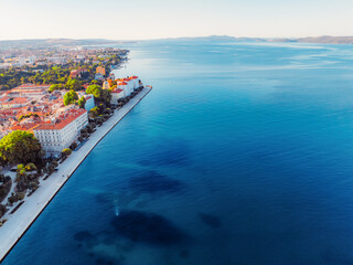 Zadar historic peninsula roman architecture city. Dalmatia region of Croatia coast beach