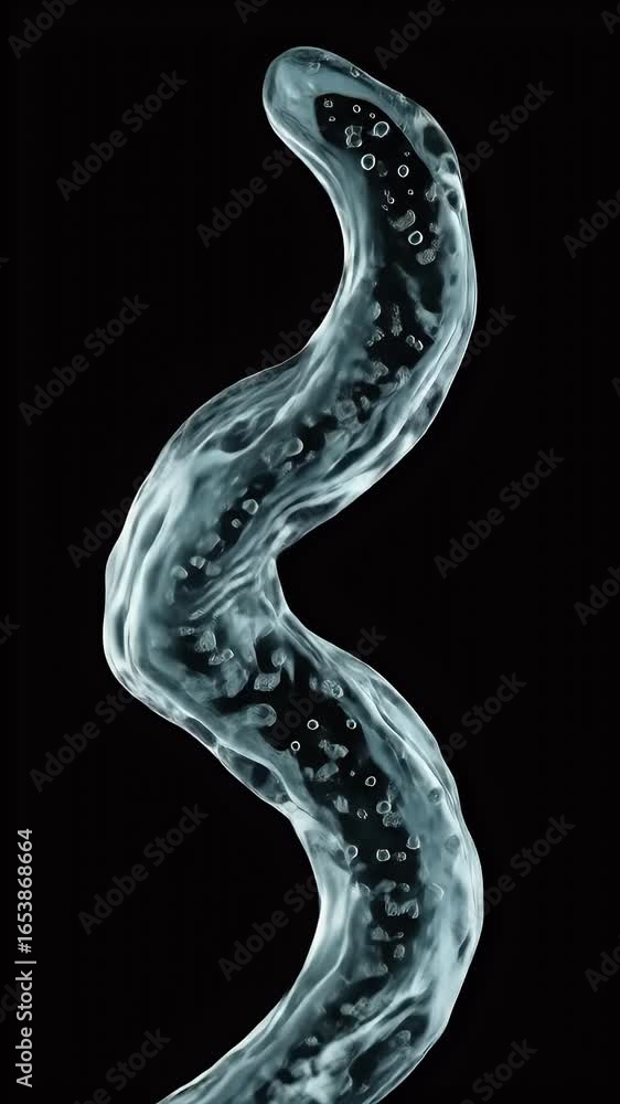 Poster abstract 3d rendering of a transparent blue liquid flowing in a vertical wave