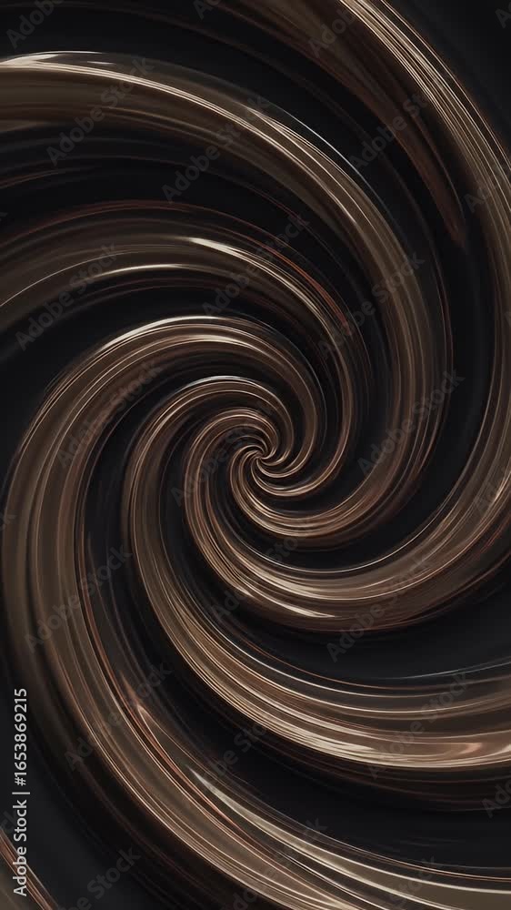 Poster abstract 3d spiral motion background in brown tones with dynamic movement