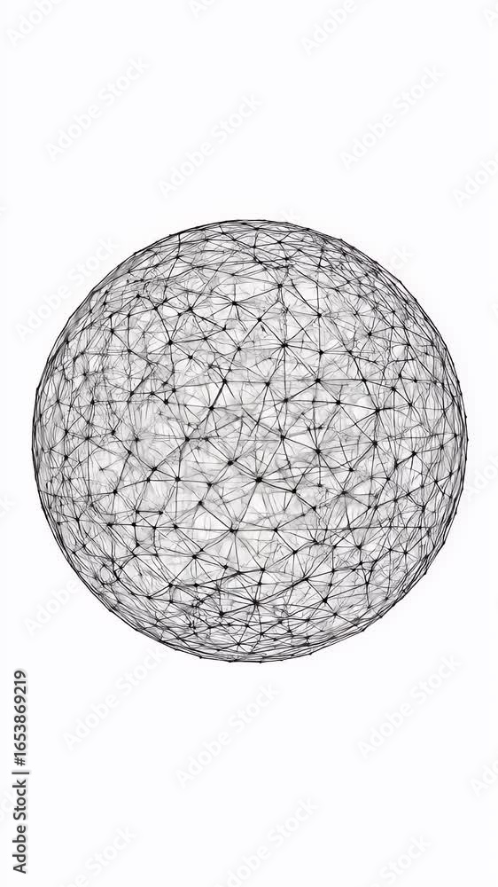 Poster abstract 3d sphere geometric structure with white background