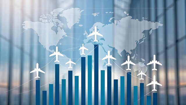 Global air travel growth chart aviation business