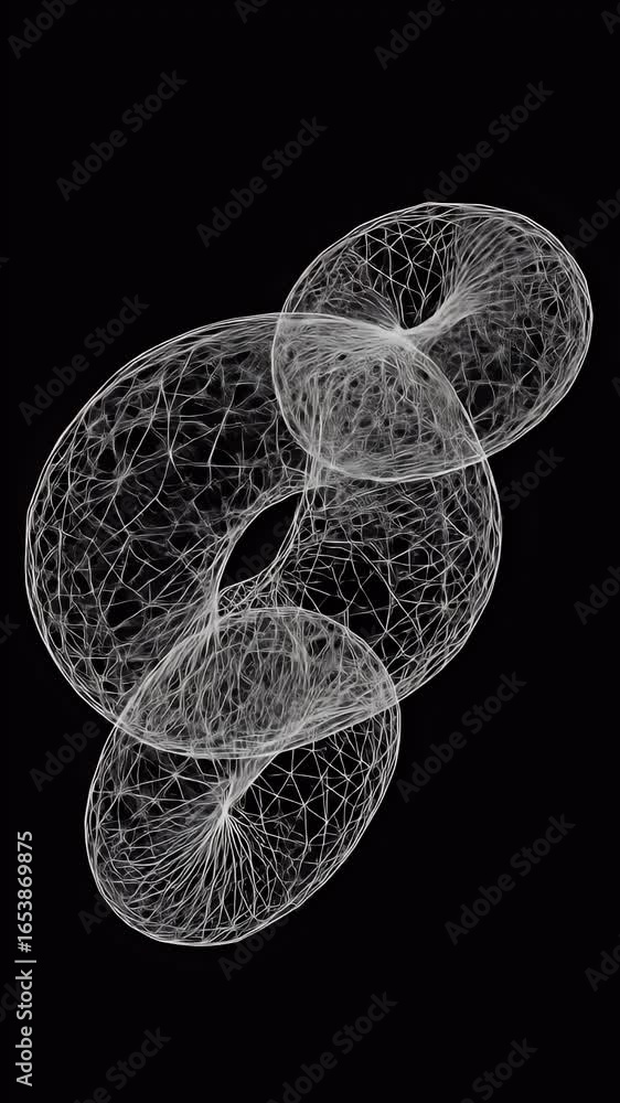 Poster abstract 3d wireframe geometric forms animation background