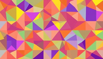 Abstract geometric seamless pattern featuring various sized triangles in vibrant colors,  textile,  surface