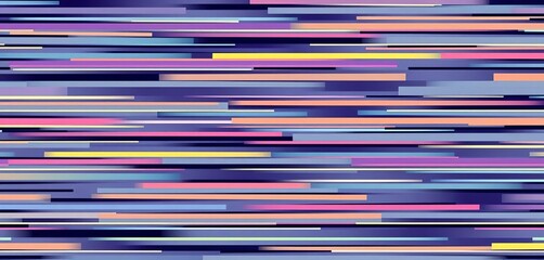 Abstract seamless geometric background featuring randomly placed horizontal lines of varying thicknesses and colors,  repeat,  vector