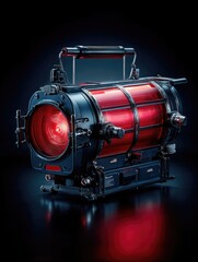 Fototapeta premium Dark, powerful studio light, glowing red