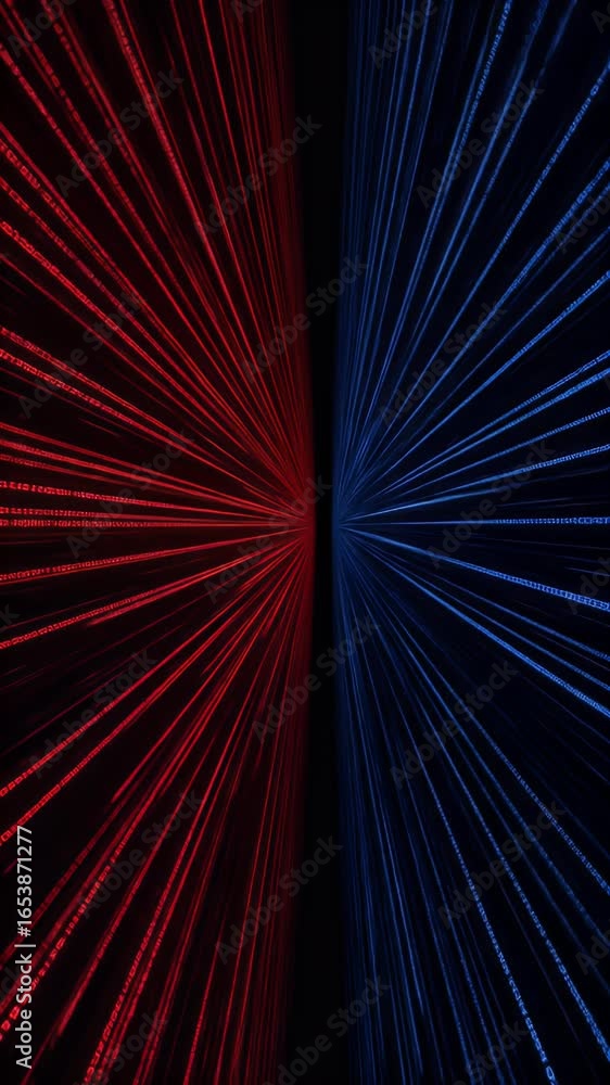 Aufkleber abstract background red and blue lines with dynamic light effects
