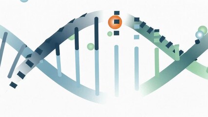 Genetic mutation analysis showcasing dna replication with graph data processing. Genomics and molecular biology research concept. Animated footage. - Powered by Adobe