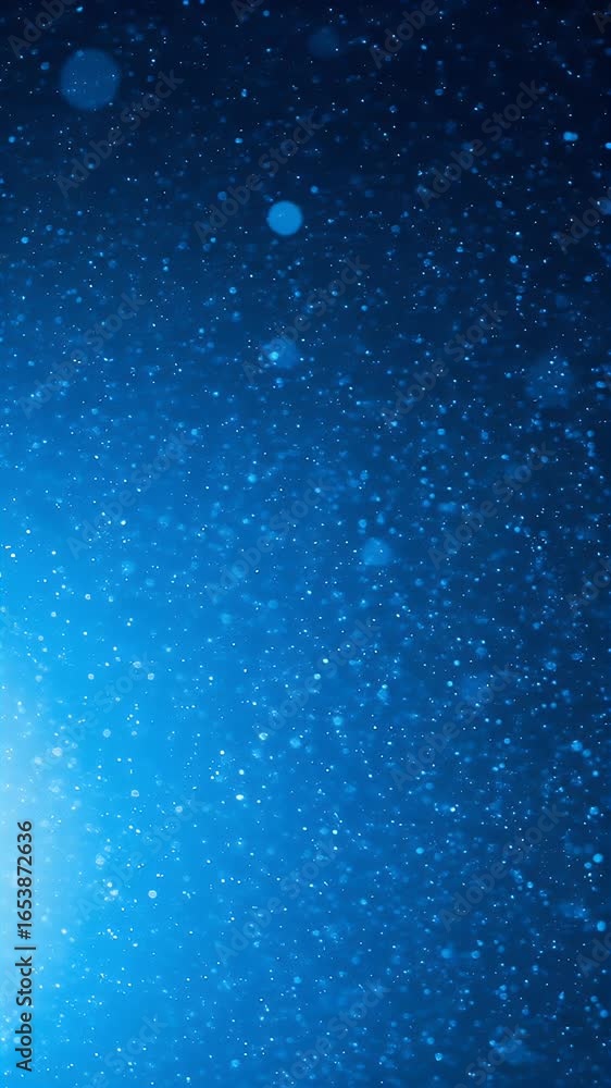 Poster abstract blue background with shimmering sparkles and light effect