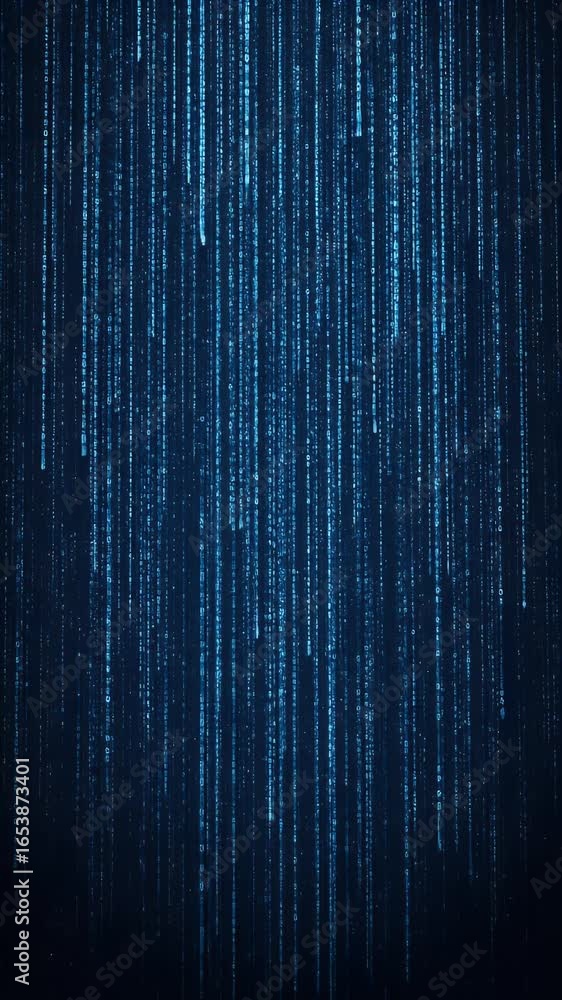 Poster abstract blue digital data stream background animation