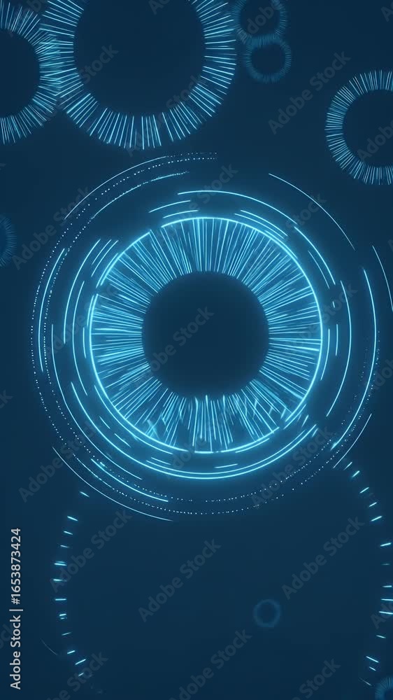 Poster abstract blue digital geometric circles background loop