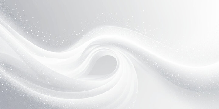 Minimal abstract waves in white and gray tones with flowing curves and snowy texture, ideal for modern design backgrounds.