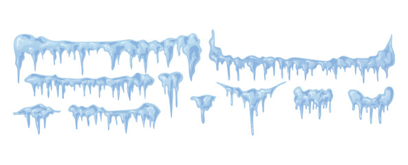 Winter icicles clipart vector illustration
