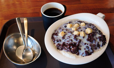 더운 여름 옛날 팥빙수