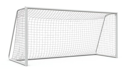 Obraz premium A high-quality rendering of a soccer goal against a white backdrop
