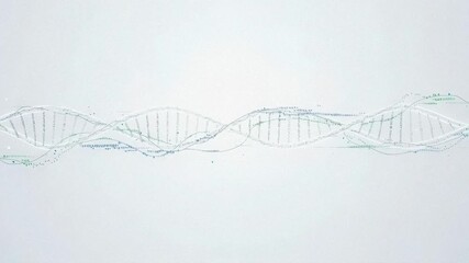Digital dna double helix strand rotating. Deoxyribonucleic acid structure, sequence analysis, and gene expression concept animated footage. - Powered by Adobe