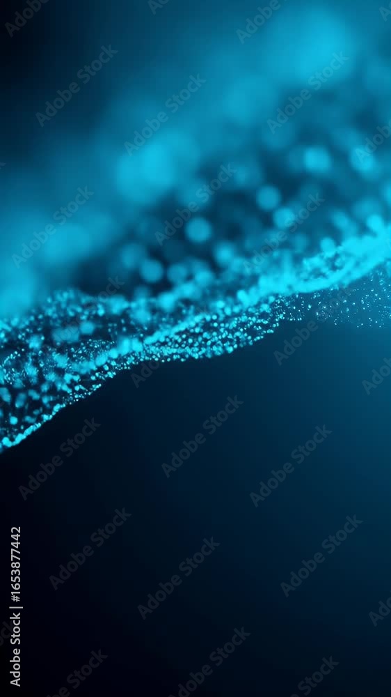Poster abstract blue particle wave motion background digital tech