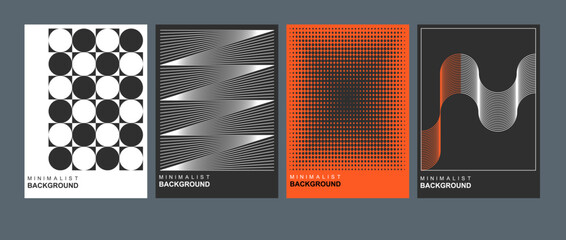 Naklejka na ściany i meble Minimal geometric design for flyers, posters, brochure covers, backgrounds, wallpapers, typography, or other printed products. Vector illustration.