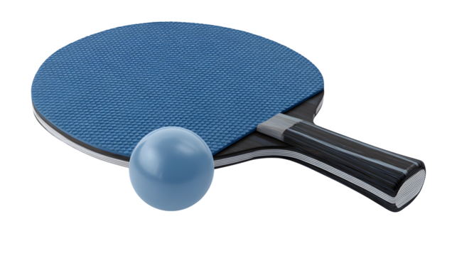 ping pong racket and ball