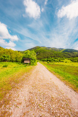 Hiking in Canyon in Prosiecka Valley near Kvacianska valley in Liptov region in northern Slovakia
