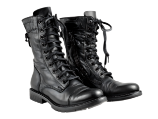 a pair of black boots