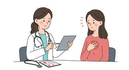 Doctor Consulting Patient About Chest Pain Symptoms.