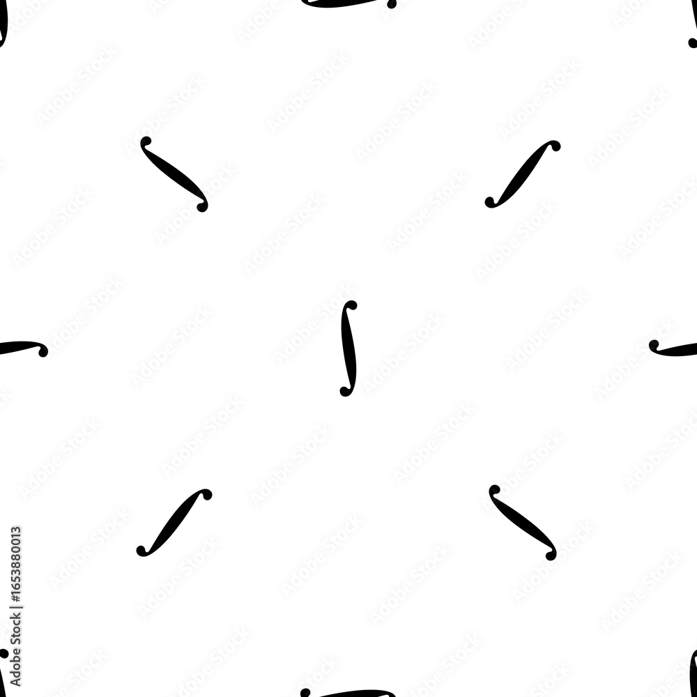 Poster seamless pattern of repeated black integral symbols. elements are evenly spaced and some are rotated