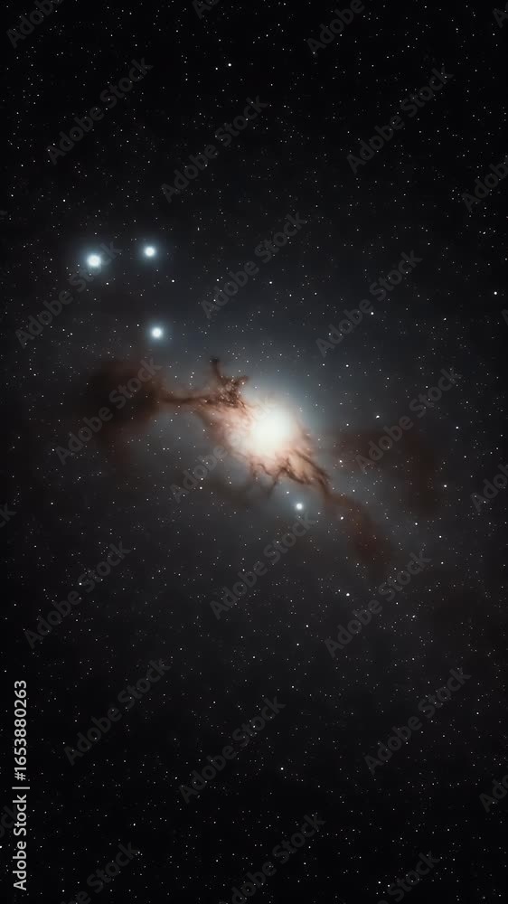Poster abstract celestial nebula bright star cluster in deep space background