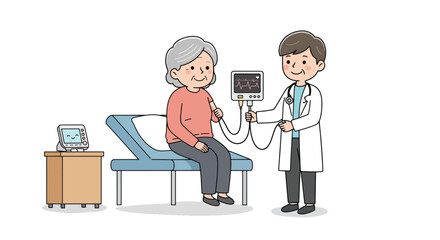 Elderly Patient Medical Checkup with Doctor.