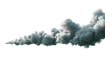 Puff of Smoke: A detailed shot of a dense cloud of smoke billows, expressing an evocative contrast against a serene backdrop, this image captures a moment of environmental implication