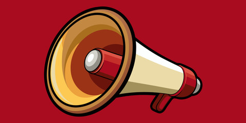 3D vector illustration of a realistic loudspeaker in dark red background  vector illustration 