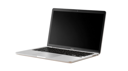 Sleek Laptop Brilliance: A high-end laptop, exuding modern design, its screen black. This is a symbol of advanced technology. 