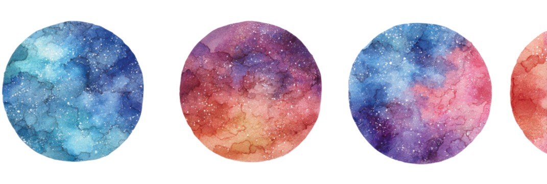 Watercolor celestial circles