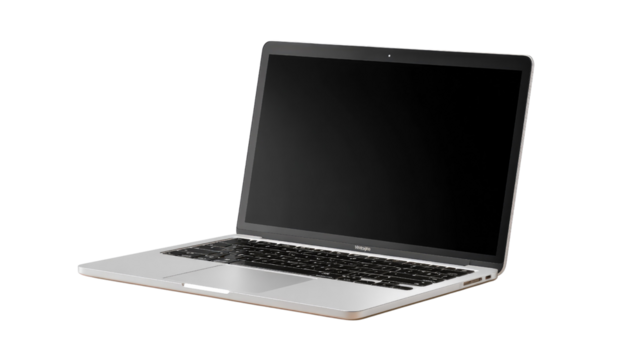 Sleek Laptop Brilliance: A high-end laptop, exuding modern design, its screen black. This is a symbol of advanced technology. 