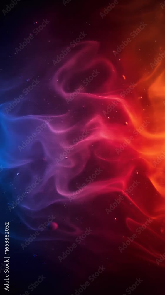 Poster abstract colorful nebula swirls with particles in space background
