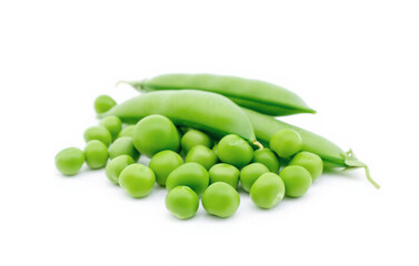 green pea vegetable bean isolated on white background