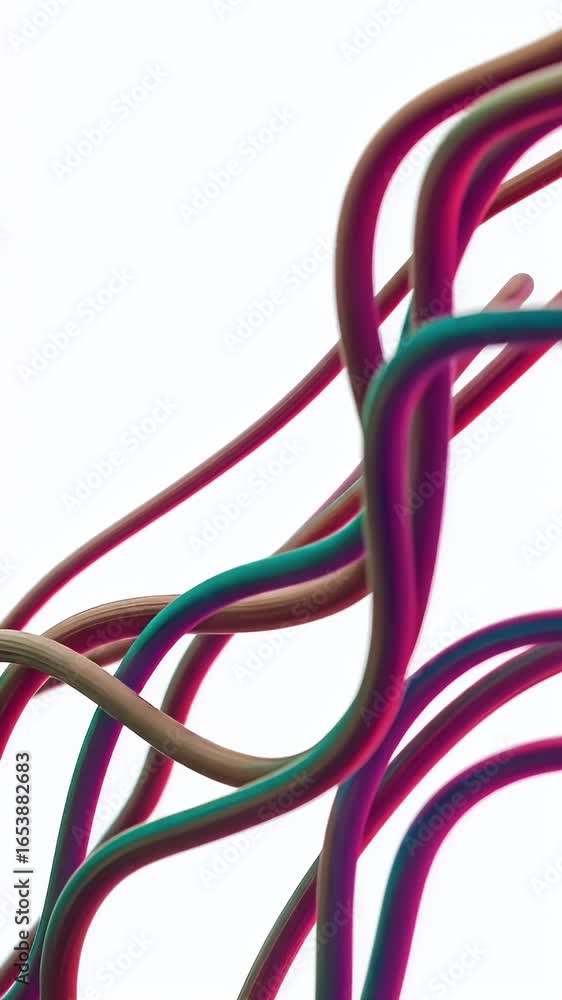 Poster abstract colorful swirling organic lines background seamless loop motion graphics