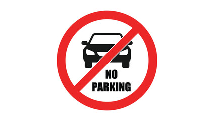Vector art of no parking sign on white background.