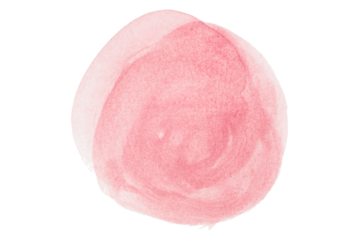 Pink watercolor circle pattern isolated on transparent background