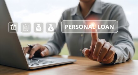 the modern, digital experience of applying for a personal loan from a computer.