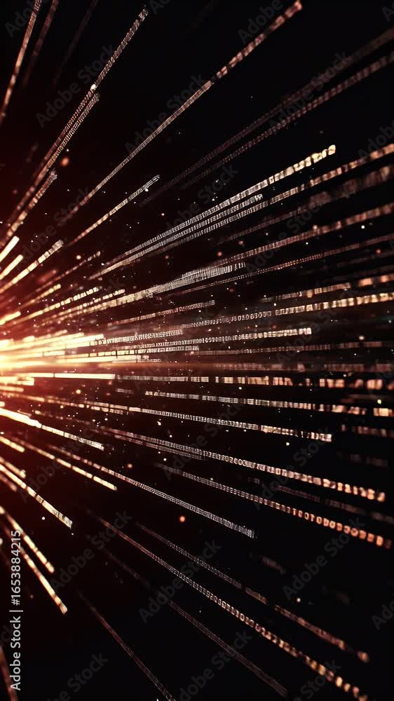 Aufkleber abstract data stream with glowing particles and streaks of light