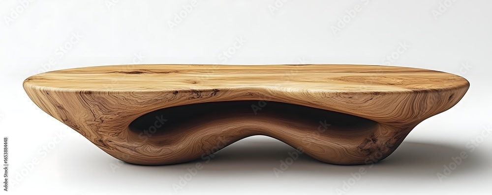 Aufkleber modern wooden coffee table with smooth rounded edges and a stylish blend of form and function