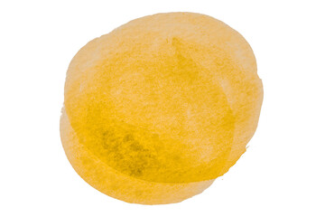 Yellow circle pattern watercolor isolated on transparent background