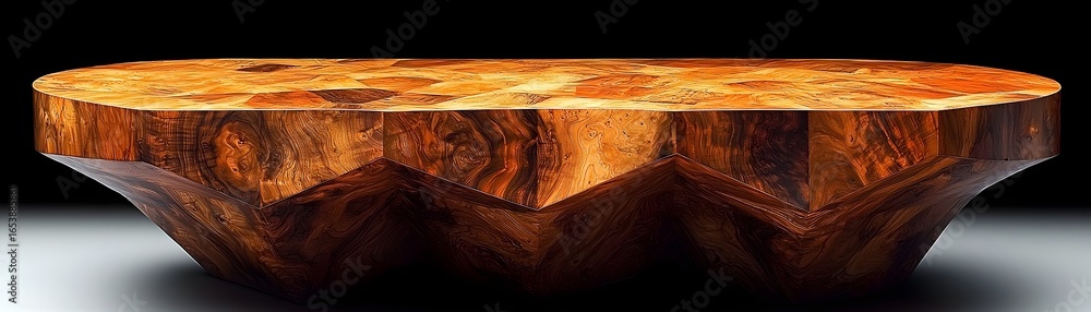 Poster geometric wooden coffee table with an angular base and modern craftsmanship