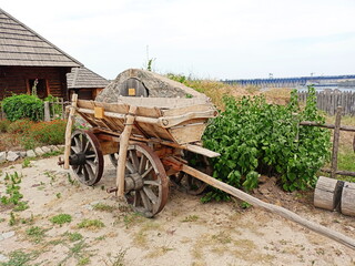 A peasant cart for transporting fodder or provisions to the Zaporizhzhia Cossacks to the Sich or...
