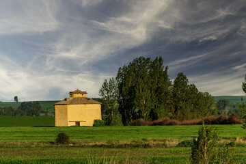 Traditional dovecote in the fields of Tamara de Campos, Palencia, Spain